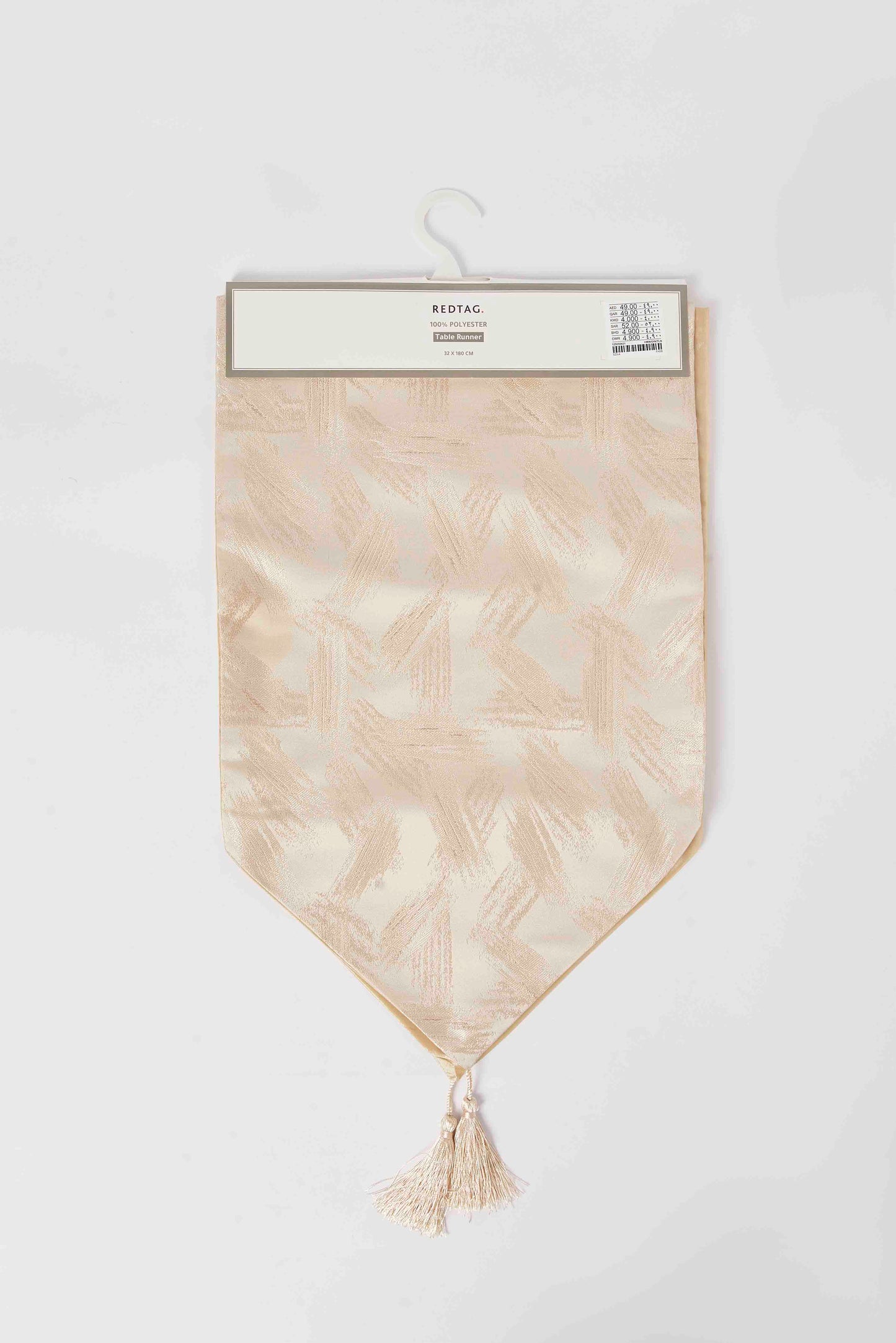 Redtag-Beige-Jacquard-Table-Runner-Category:Table-Linen,-Colour:Beige,-Deals:New-In,-Filter:Home-Dining,-HMW-DIN-Kitchen-Accessories,-New-In-HMW-DIN,-Non-Sale,-S23A,-Section:Homewares-Home-Dining-