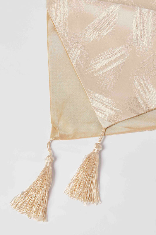 Redtag-Beige-Jacquard-Table-Runner-Category:Table-Linen,-Colour:Beige,-Deals:New-In,-Filter:Home-Dining,-HMW-DIN-Kitchen-Accessories,-New-In-HMW-DIN,-Non-Sale,-S23A,-Section:Homewares-Home-Dining-