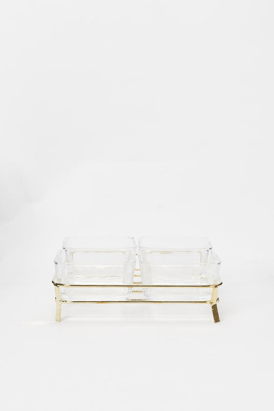Redtag-Gold-Glass-Snack-Set-With-Stand-(5-Piece)-Category:2-Tier-Stand,-Colour:Gold,-Deals:New-In,-Filter:Home-Dining,-H1:HMW,-H2:DIN,-H3:SEW,-H4:SSE,-HMW-DIN-Serveware,-New-In-HMW-DIN,-Non-Sale,-Packs,-Promo:STELLA,-S23B,-Season:S23B,-Section:Homewares,-Set:Set-of-5,-Style:SERVEWARE-WITH-STAND-Home-Dining-