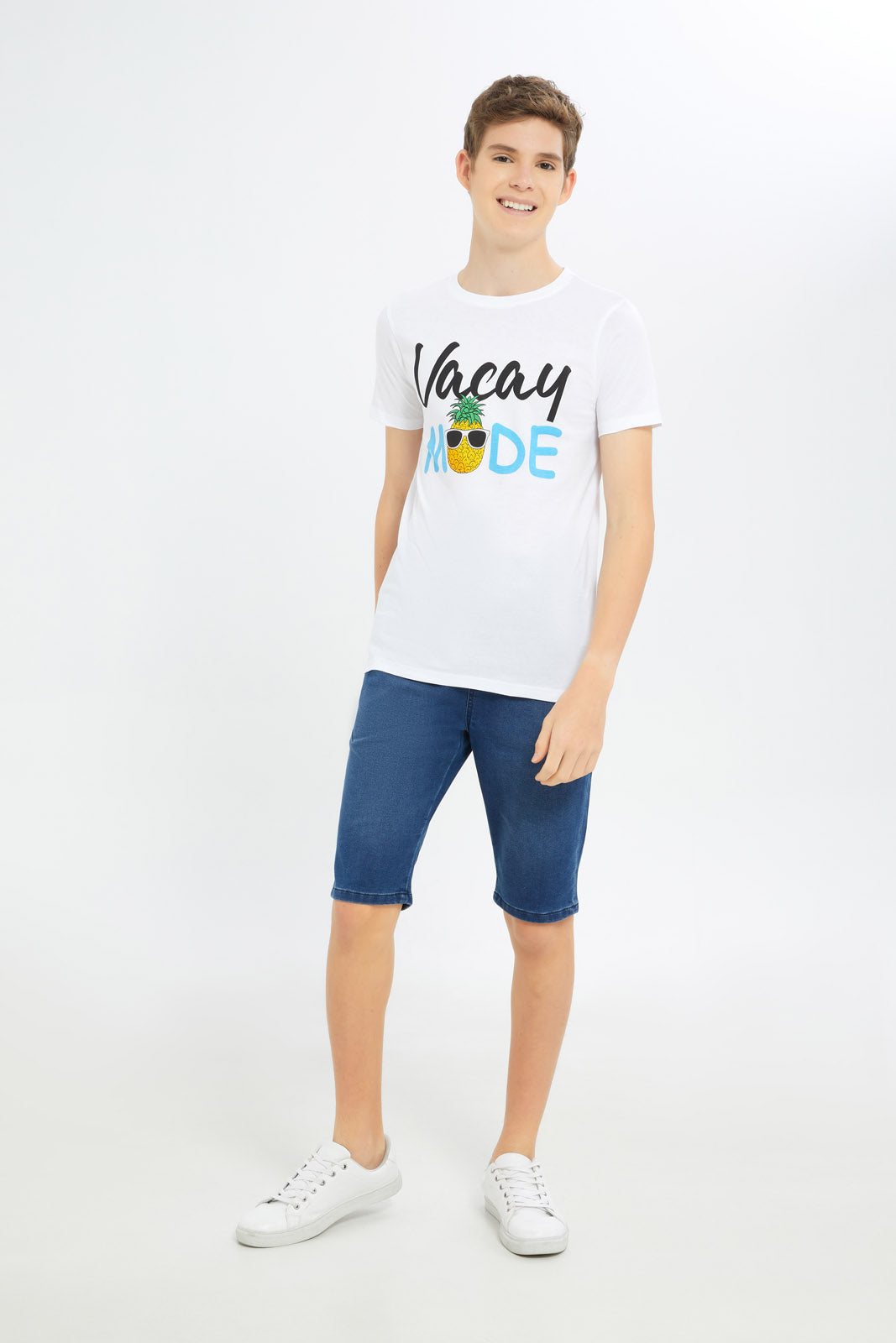 Redtag-Boys-White-Vacay-Mode-Graphic-Tee-BSR-T-Shirts,-Category:T-Shirts,-Colour:White,-Deals:New-In,-Filter:Senior-Boys-(8-to-14-Yrs),-H1:KWR,-H2:BSR,-H3:TSH,-H4:TSH,-New-In-BSR-APL,-Non-Sale,-Promo:TBL,-S23C,-Season:S23C,-Section:Boys-(0-to-14Yrs),-TBL-Senior-Boys-9 to 14 Years