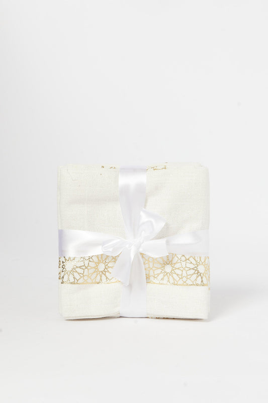 Redtag-Ivory-Geomatric-Napkin-(4-Piece)-Category:Napkins-&-Tissues,-Colour:Ivory,-Deals:New-In,-Filter:Home-Dining,-H1:HMW,-H2:DIN,-H3:KIS,-H4:TLN,-HMW-DIN-Kitchen-Accessories,-New-In-HMW-DIN,-Non-Sale,-S23B,-Season:S23B,-Section:Homewares-Home-Dining-