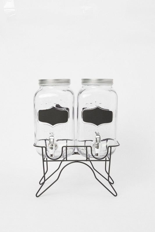Redtag-Clear-Beverage-Dispenser-With-Stand-(2-Piece)-Category:Dispensers,-Colour:White,-Deals:New-In,-Filter:Home-Dining,-H1:HMW,-H2:DIN,-H3:DRW,-H4:JUG,-HMW-DIN-Drinkware,-New-In-HMW-DIN,-Non-Sale,-Packs,-Promo:STELLA,-RMD,-S23B,-Season:S23B,-Section:Homewares,-Set:Set-of-2,-Style:DISPENSER-Home-Dining-