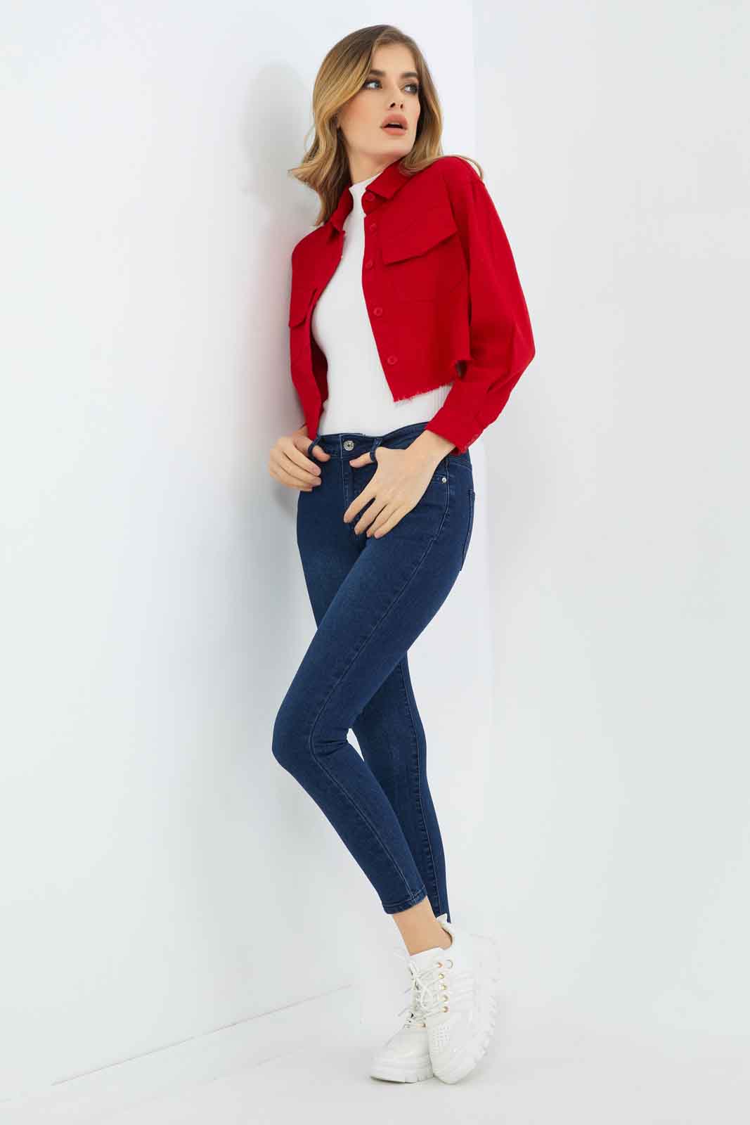 Women Red Shirt Blouse