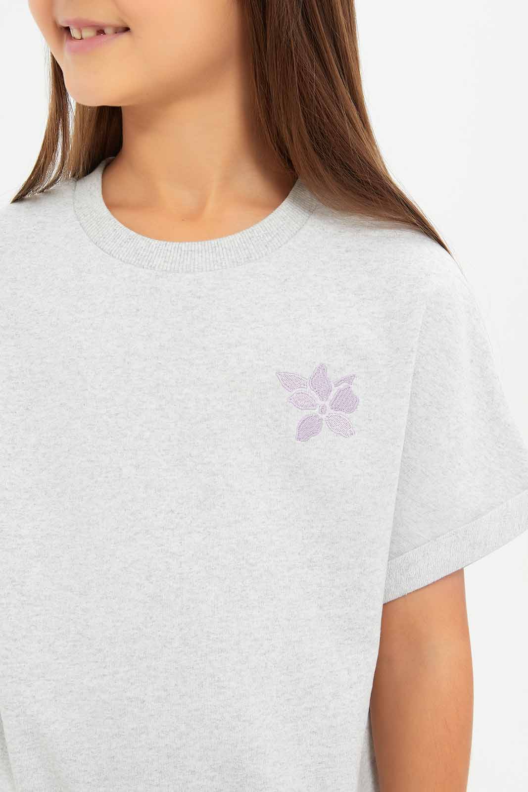 Redtag-Girls-Grey-Oversize-Terry-Tshirt-Category:T-Shirts,-Colour:Grey,-Deals:New-In,-Filter:Girls-(2-to-8-Yrs),-GIR-T-Shirts,-New-In-GIR-APL,-Non-Sale,-S23B,-Section:Girls-(0-to-14Yrs)-Girls-2 to 8 Years