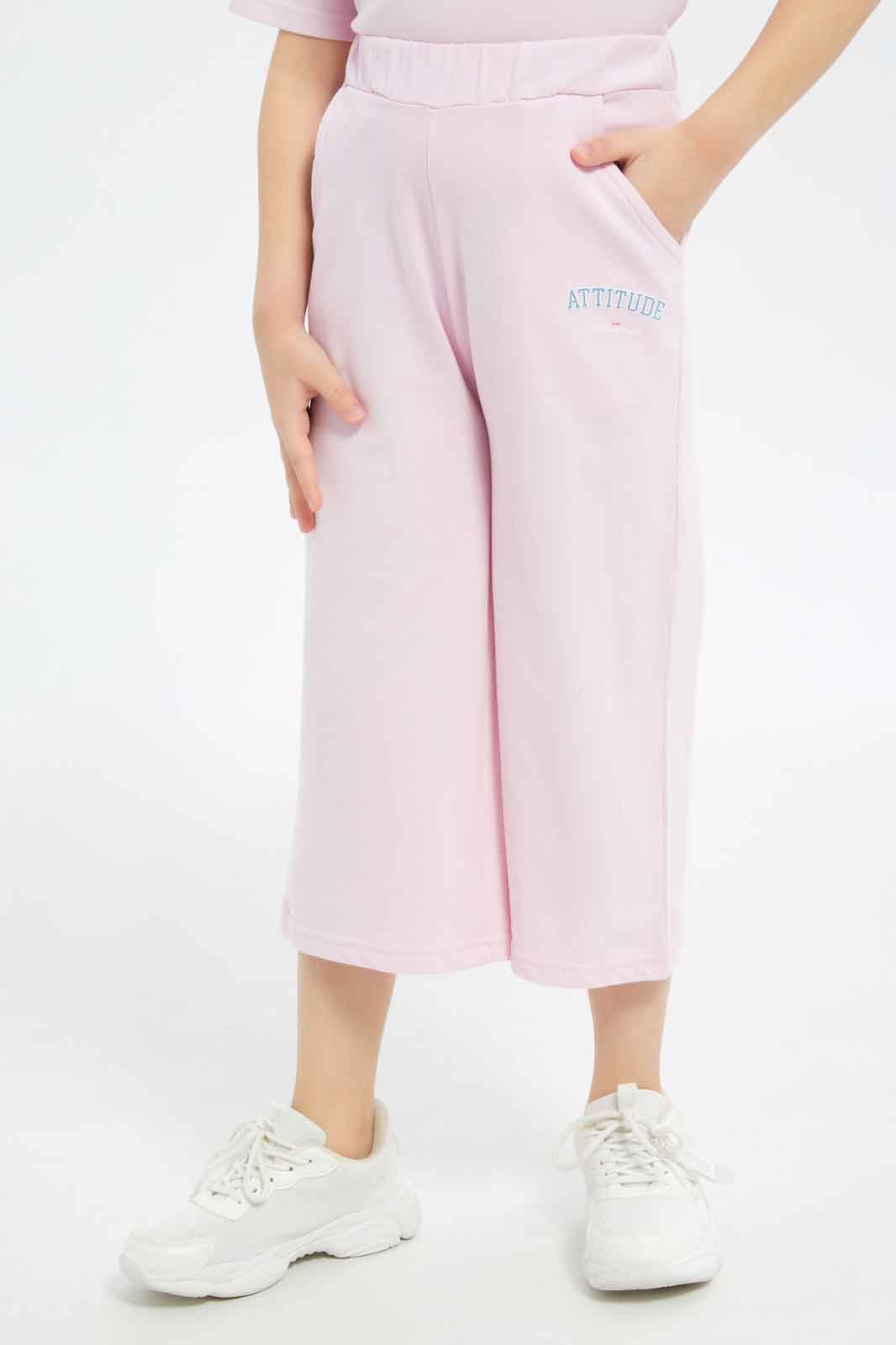 Redtag-Girls-Pink-Cullotes-Track-Pants-Category:Joggers,-Colour:Apricot,-Deals:New-In,-Filter:Girls-(2-to-8-Yrs),-GIR-Joggers,-New-In-GIR-APL,-Non-Sale,-S23B,-Section:Girls-(0-to-14Yrs)-Girls-2 to 8 Years