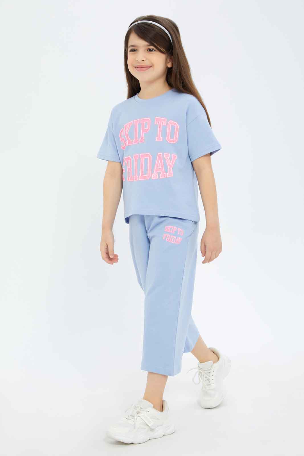 Redtag-Girls-Blue-Cullotes-Track-Pants-Category:Joggers,-Colour:Blue,-Deals:New-In,-Filter:Girls-(2-to-8-Yrs),-GIR-Joggers,-New-In-GIR-APL,-Non-Sale,-S23B,-Section:Girls-(0-to-14Yrs)-Girls-2 to 8 Years