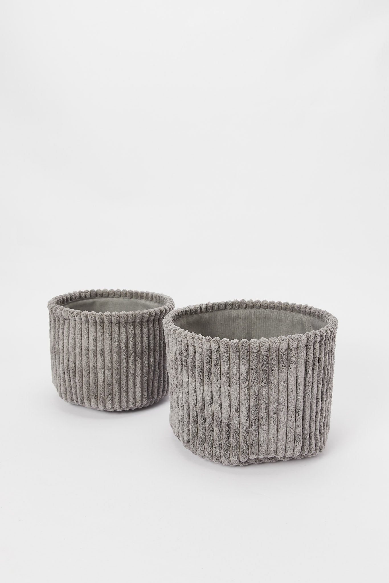Redtag-Grey-Round-Storage-Basket-(2-Piece-Set)-Category:Bathroom-Accessories,-Colour:Grey,-Deals:New-In,-Filter:Home-Bathroom,-H1:HMW,-H2:BAC,-H3:BCE,-H4:BAC,-HMW-BAC-Bath-Accessories,-New-In-HMW-BAC,-Non-Sale,-S23B,-Season:S23B,-Section:Homewares,-Set:Set-of-2,-Style:STORAGE-BOX-Home-Bathroom-