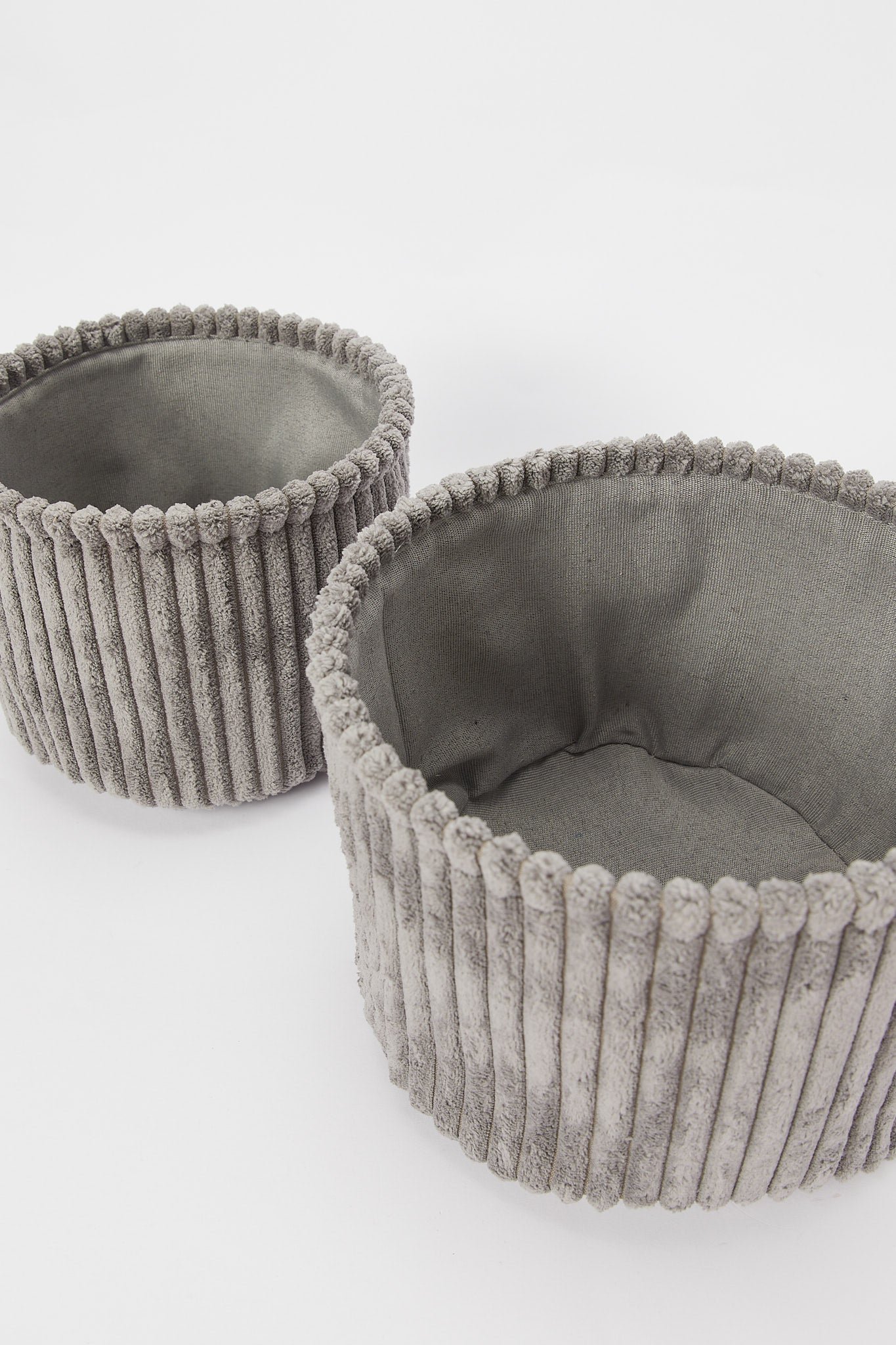 Redtag-Grey-Round-Storage-Basket-(2-Piece-Set)-Category:Bathroom-Accessories,-Colour:Grey,-Deals:New-In,-Filter:Home-Bathroom,-H1:HMW,-H2:BAC,-H3:BCE,-H4:BAC,-HMW-BAC-Bath-Accessories,-New-In-HMW-BAC,-Non-Sale,-S23B,-Season:S23B,-Section:Homewares,-Set:Set-of-2,-Style:STORAGE-BOX-Home-Bathroom-