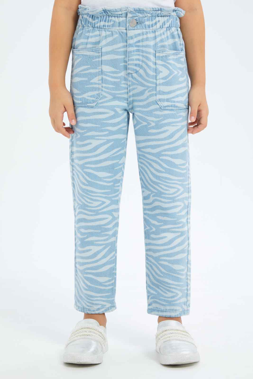 Redtag-Girls-Light-Wash-Pull-On-Printed-Jeggings-Category:Jeggings,-Colour:Blue,-Deals:New-In,-Filter:Girls-(2-to-8-Yrs),-GIR-Jeggings,-New-In-GIR-APL,-Non-Sale,-S23A,-Section:Girls-(0-to-14Yrs)-Girls-2 to 8 Years