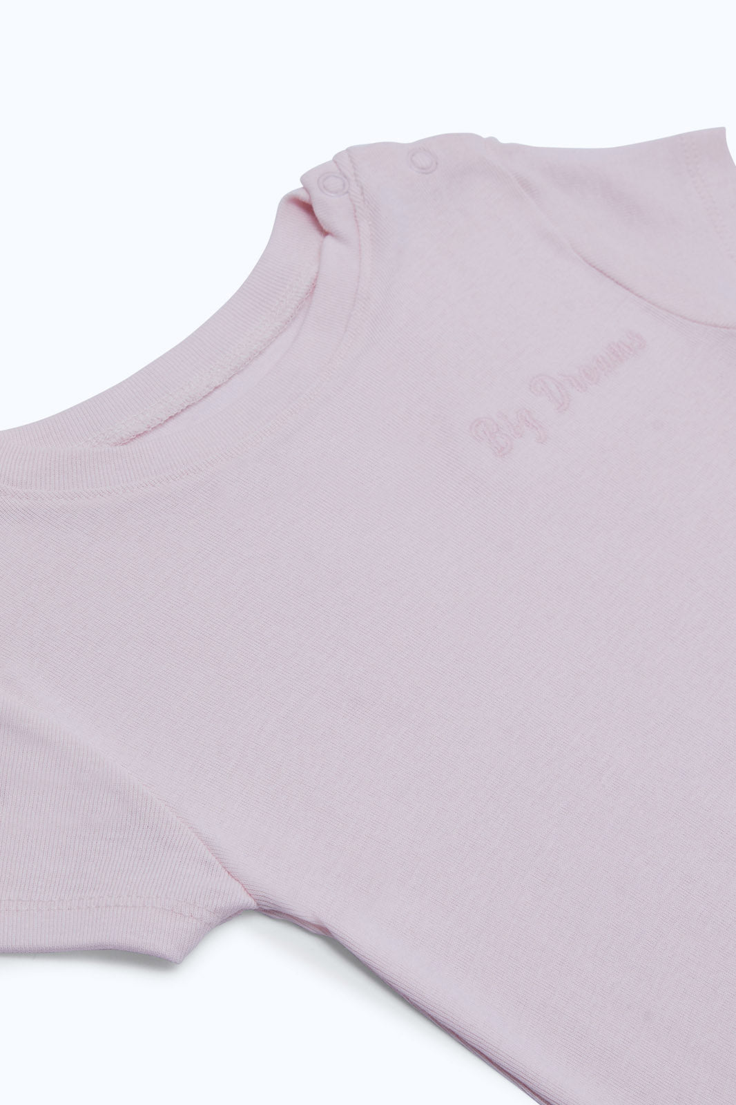 Redtag-Girls-Pink-Solid-Ppe-Rib-Romper-Category:Rompers,-Colour:Apricot,-Deals:New-In,-Filter:Baby-(0-to-12-Mths),-NBG-Rompers,-New-In-NBG-APL,-Non-Sale,-PPE,-S23B,-Section:Boys-(0-to-14Yrs)-Baby-0 to 12 Months