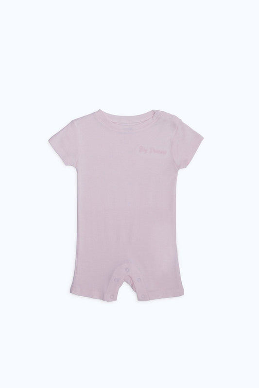 Redtag-Girls-Pink-Solid-Ppe-Rib-Romper-Category:Rompers,-Colour:Apricot,-Deals:New-In,-Filter:Baby-(0-to-12-Mths),-NBG-Rompers,-New-In-NBG-APL,-Non-Sale,-PPE,-S23B,-Section:Boys-(0-to-14Yrs)-Baby-0 to 12 Months