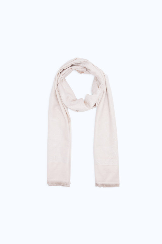 Redtag-Beige-Floral-Jacquard-Scarf-Category:Scarves,-Colour:Beige,-Filter:Women's-Accessories,-New-In,-New-In-Women-ACC,-Non-Sale,-RMD,-S23B,-Section:Women,-Women-Scarves-Women-