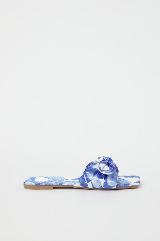 Redtag-Blue-Print-Bow-Trim-Mule-Category:Shoes,-Colour:Blue,-Deals:New-In,-Filter:Women's-Footwear,-H1:FOO,-H2:LAD,-H3:SAF,-H4:SAN,-LEC-Sandals,-N/A,-New-In-Women-FOO,-Non-Sale,-S23B,-Season:S23B,-Section:Women-Women's-