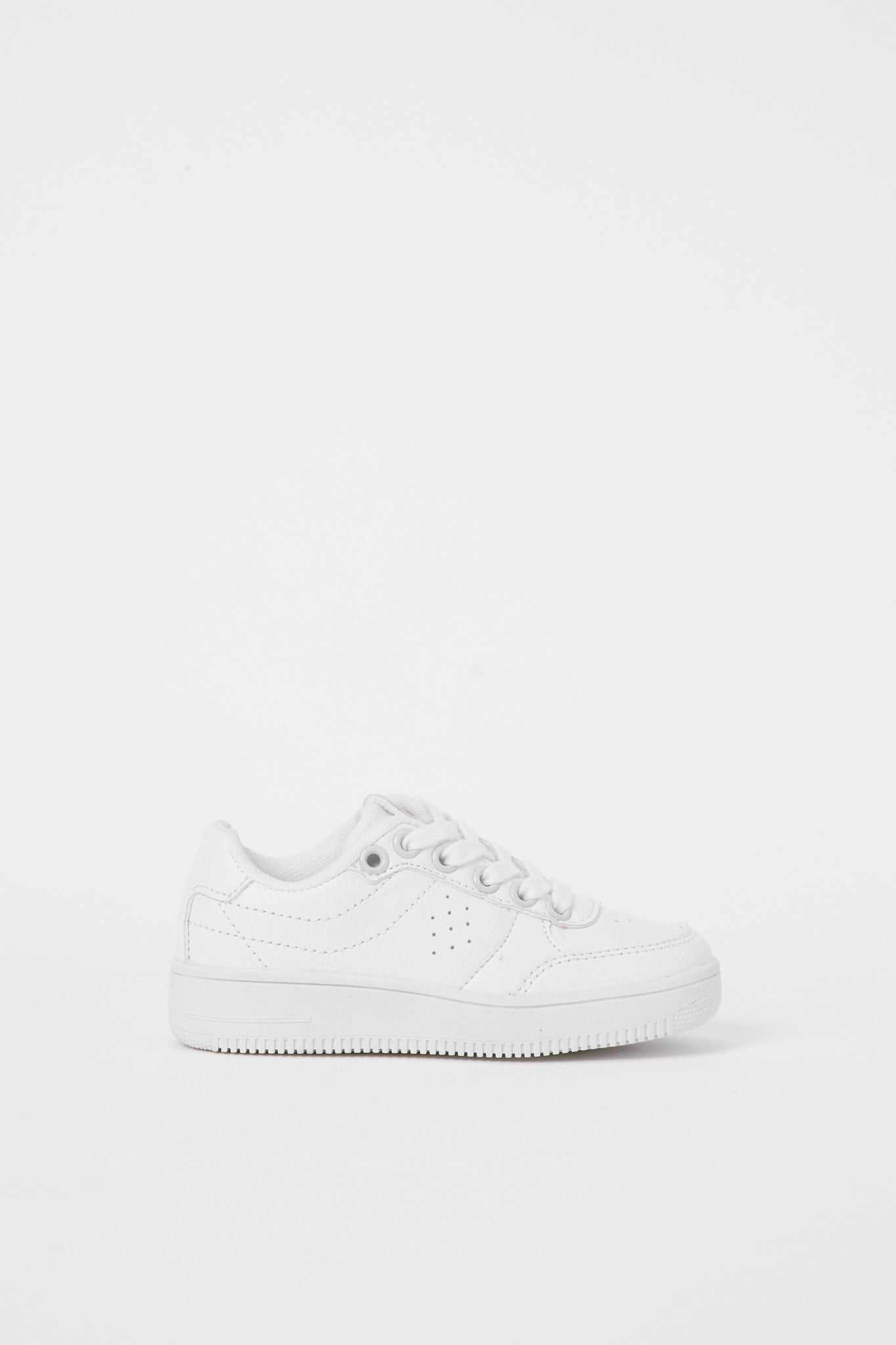 Redtag-White-Lace-Up-Sneaker-Category:Shoes,-Colour:White,-Deals:New-In,-Filter:Girls-Footwear-(3-to-5-Yrs),-GIR-Trainers,-H1:FOO,-H2:GIR,-H3:TRN,-H4:CLT,-N/A,-New-In-GIR-FOO,-Non-Sale,-S23B,-Season:S23B,-Section:Girls-(0-to-14Yrs)-Girls-3 to 5 Years