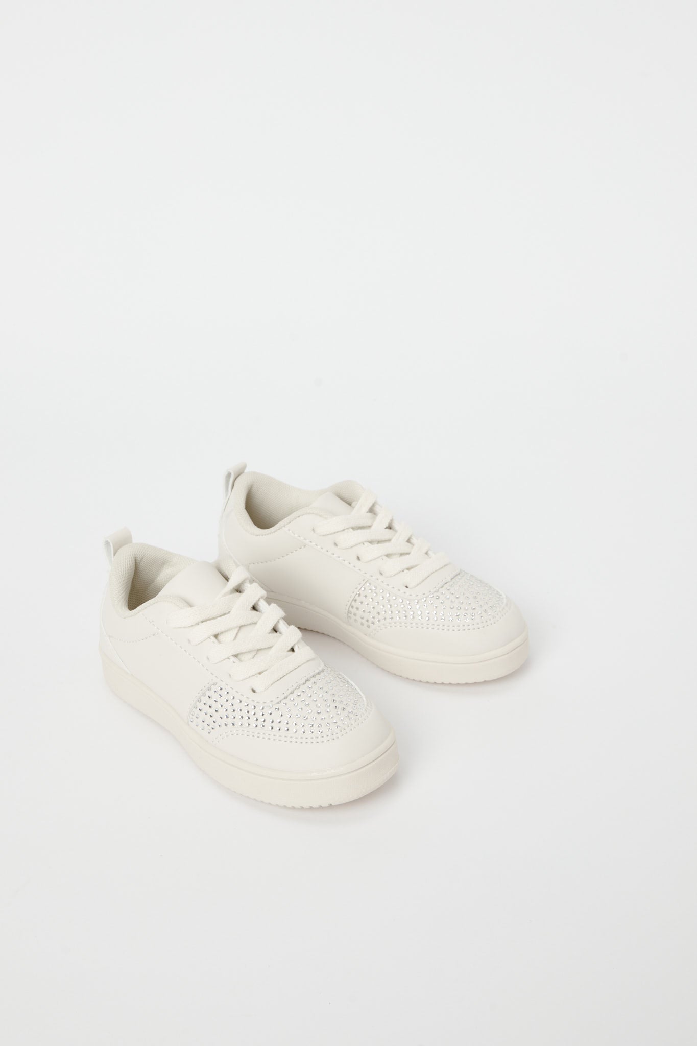 Redtag-Cream-Diamante-Lace-Up-Sneaker-Category:Shoes,-Colour:Cream,-Deals:New-In,-Filter:Girls-Footwear-(3-to-5-Yrs),-GIR-Trainers,-H1:FOO,-H2:GIR,-H3:TRN,-H4:CLT,-N/A,-New-In-GIR-FOO,-Non-Sale,-S23B,-Season:S23B,-Section:Girls-(0-to-14Yrs)-Girls-3 to 5 Years