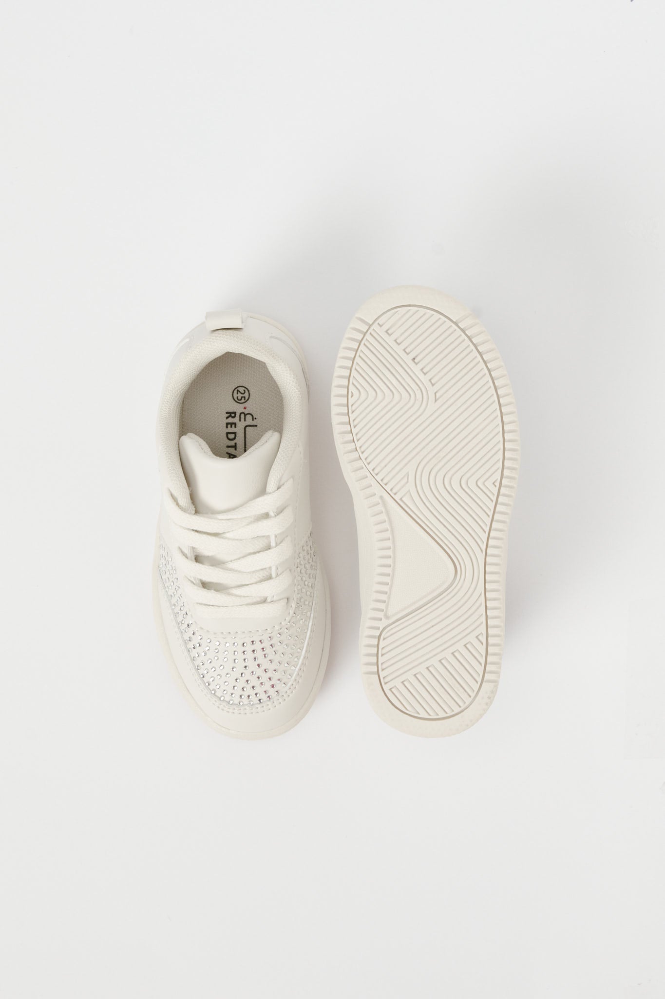 Redtag-Cream-Diamante-Lace-Up-Sneaker-Category:Shoes,-Colour:Cream,-Deals:New-In,-Filter:Girls-Footwear-(3-to-5-Yrs),-GIR-Trainers,-H1:FOO,-H2:GIR,-H3:TRN,-H4:CLT,-N/A,-New-In-GIR-FOO,-Non-Sale,-S23B,-Season:S23B,-Section:Girls-(0-to-14Yrs)-Girls-3 to 5 Years