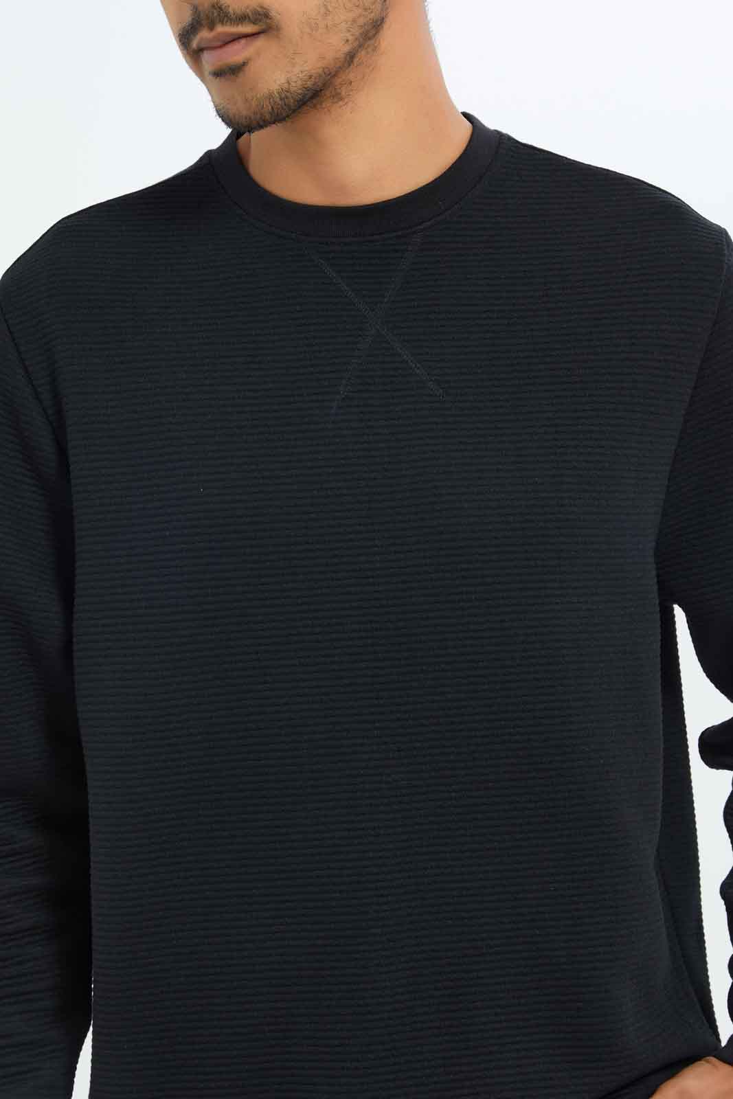 Redtag-Men-Black-Crew-Neck-Sweatshirt-Category:Sweatshirts,-Colour:Black,-Deals:New-In,-Filter:Men's-Clothing,-Men-Sweatshirts,-New-In-Men-APL,-Non-Sale,-S23A,-Section:Men-Men's-
