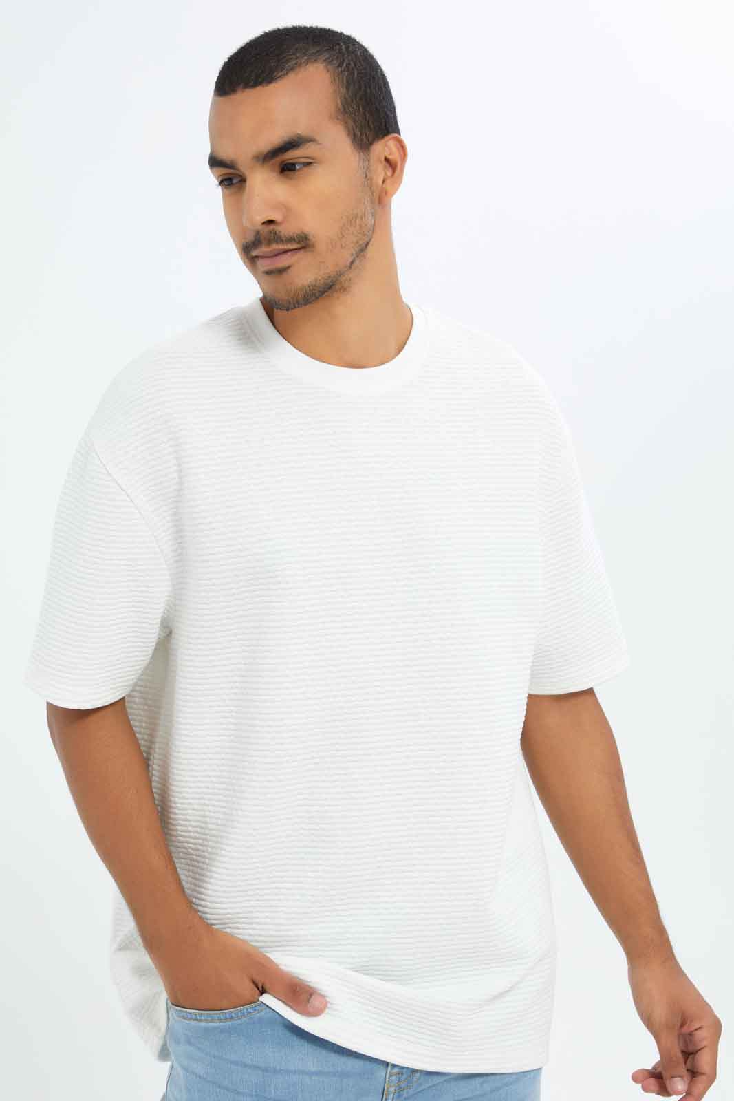 Redtag-Men-White-Crew-Neck-S/S-Lounge-Sweatshirt-Category:Sweatshirts,-Colour:White,-Deals:2-FOR-89,-Deals:New-In,-Filter:Men's-Clothing,-Men-Sweatshirts,-New-In-Men-APL,-Non-Sale,-S23A,-Section:Men--