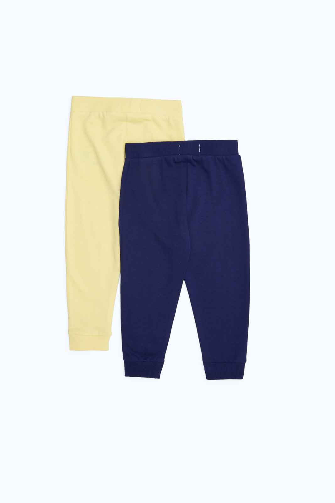 Redtag-Girls-Navy-&-Yellow-Solid-2Pk-Track-Pant-Category:Joggers,-Colour:Assorted,-Deals:New-In,-Filter:Infant-Girls-(3-to-24-Mths),-ING-Joggers,-New-In-ING-APL,-Non-Sale,-S23B,-Section:Girls-(0-to-14Yrs)-Infant-Girls-3 to 24 Months