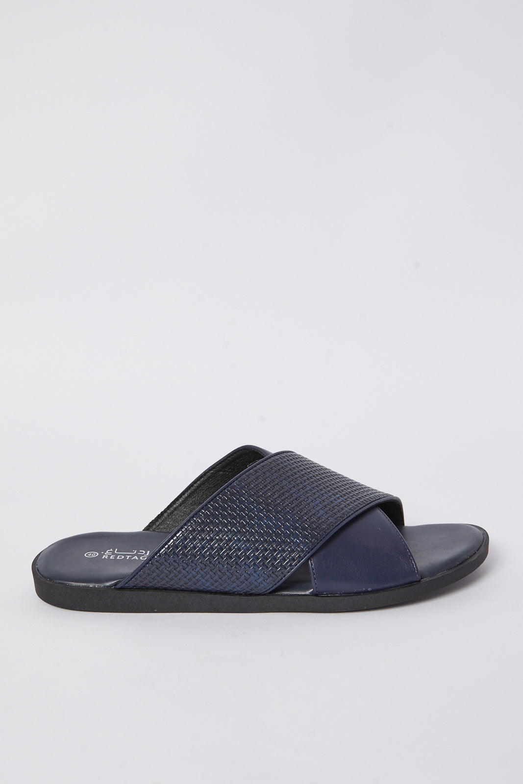 Redtag-Black-Criss-Cross-Sandal-Category:Shoes,-Colour:Navy,-Deals:New-In,-Filter:Men's-Footwear,-Men-Sandals,-N/A,-New-In-Men-FOO,-Non-Sale,-S23B,-Section:Men-Men's-
