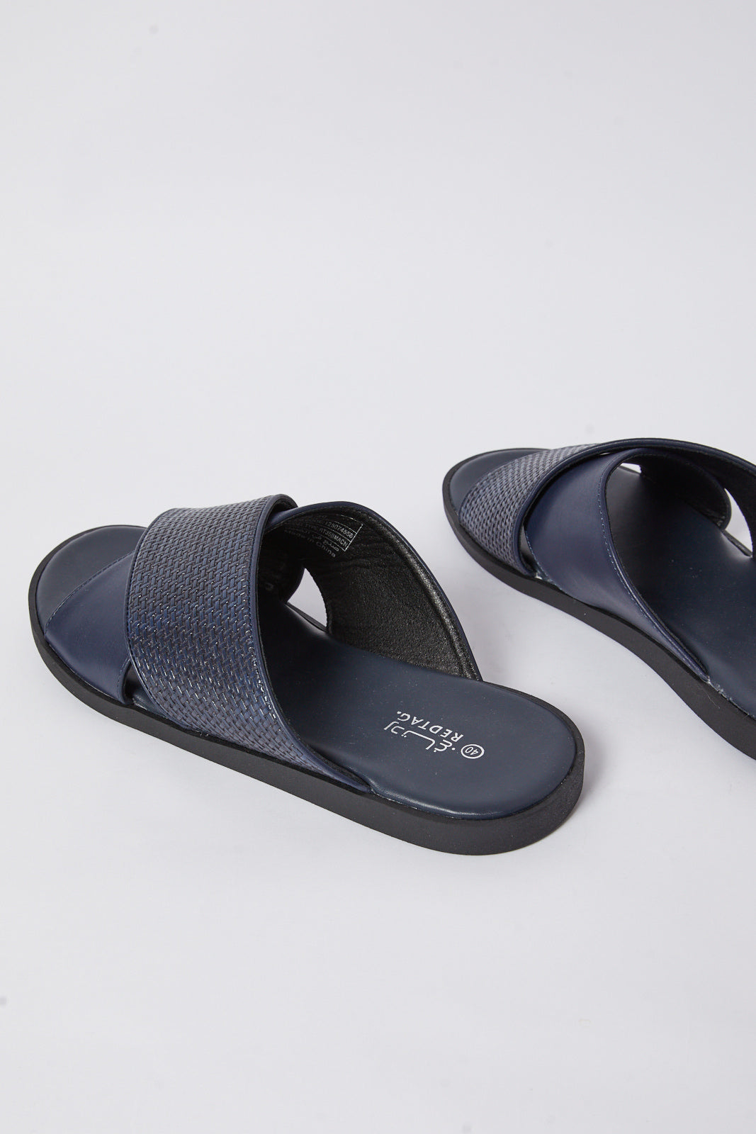 Redtag-Black-Criss-Cross-Sandal-Category:Shoes,-Colour:Navy,-Deals:New-In,-Filter:Men's-Footwear,-Men-Sandals,-N/A,-New-In-Men-FOO,-Non-Sale,-S23B,-Section:Men-Men's-