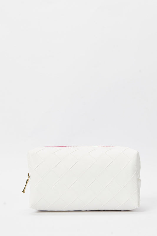 Redtag-White-Stripe-Cosmetic-Pouches-Category:Cosmetics,-Colour:White,-Filter:Women's-Accessories,-New-In,-New-In-Women-ACC,-Non-Sale,-S23B,-Section:Women,-Women-Cosmetics-Women-