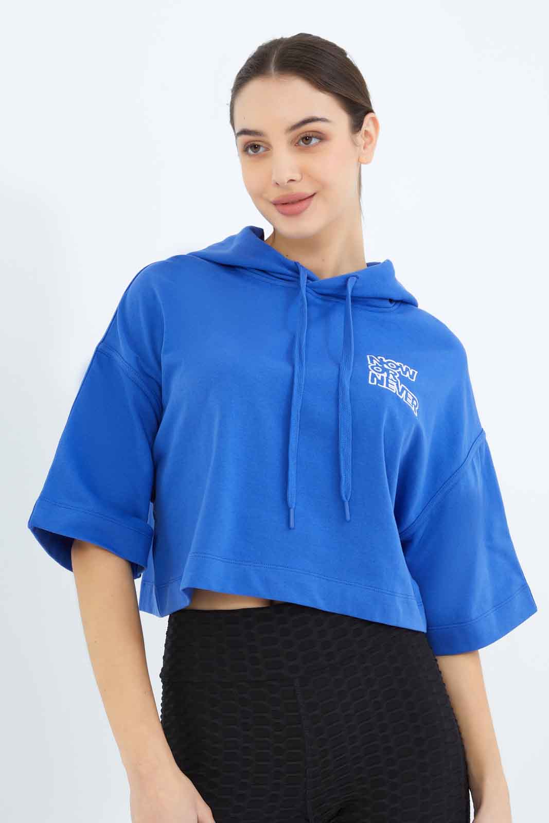 Redtag-Women-Blue-Long-Sleeve-Hoodei-Sweatshirt-Category:Sweatshirts,-Colour:Blue,-Deals:New-In,-Filter:Women's-Clothing,-New-In-Women-APL,-Non-Sale,-S23B,-Section:Women,-Women-Sweatshirts-Women's-