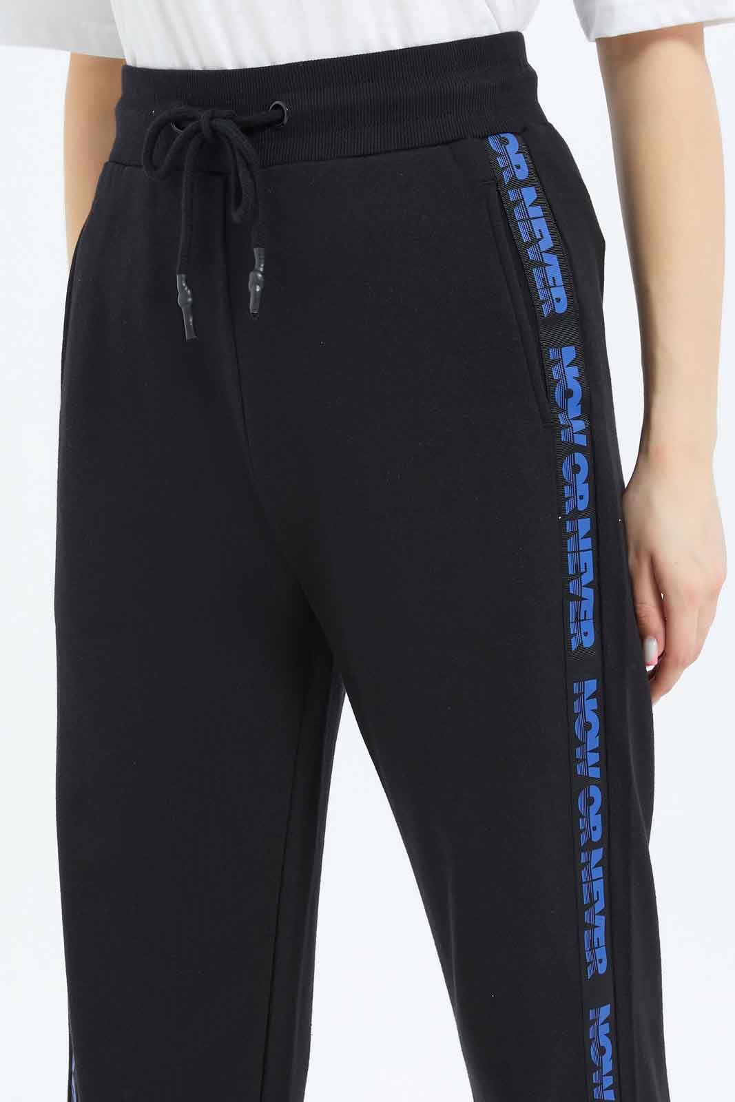 Redtag-Women-Black-Active-Jogger-With-Side-Tape-Detaling-Category:Joggers,-Colour:White,-Deals:New-In,-Filter:Women's-Clothing,-New-In-Women-APL,-Non-Sale,-S23B,-Section:Women,-Women-Joggers-Women's-