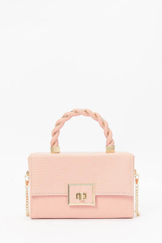 Redtag-Pink-Embellished-Buckle-Clutch-Bag-Category:Bags,-Colour:Pink,-Filter:Women's-Accessories,-H1:ACC,-H2:LAD,-H3:LAB,-H4:HBG,-New-In,-New-In-Women-ACC,-Non-Sale,-S23B,-Season:S23B,-Section:Women,-Women-Bags-Women-