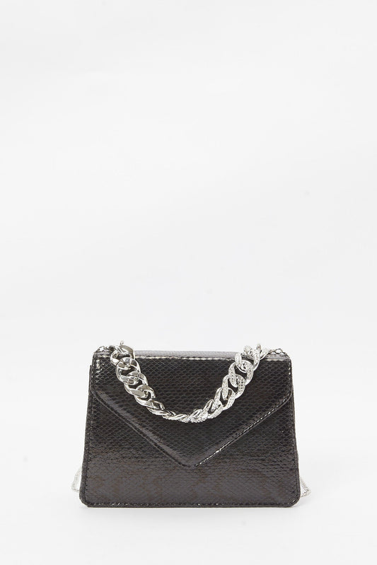 Redtag-Black-Embellished-Envelope-Bag-With-Chunky-Chain-Category:Bags,-Colour:Black,-Filter:Women's-Accessories,-New-In,-New-In-Women-ACC,-Non-Sale,-S23B,-Section:Women,-Women-Bags-Women-