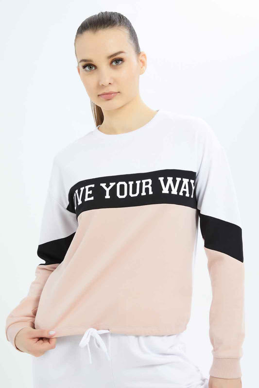 Redtag-Women-Color-Block-Long-Sleeve-Active-Sweatshirt-Category:Sweatshirts,-Colour:Assorted,-Deals:New-In,-Filter:Women's-Clothing,-New-In-Women-APL,-Non-Sale,-S23B,-Section:Women,-Women-Sweatshirts-Women's-