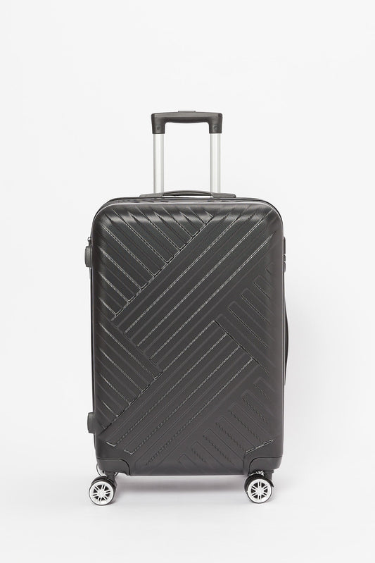 Redtag-Black-Color-24"-Abs-Hard-Trolley-Case-Category:Luggage-Trolleys,-Colour:Black,-Filter:Travel-Accessories,-LUG-Luggage-Trolleys,-New-In,-New-In-LUG-ACC,-Non-Sale,-S23B,-Section:Homewares-Travel-Accessories-