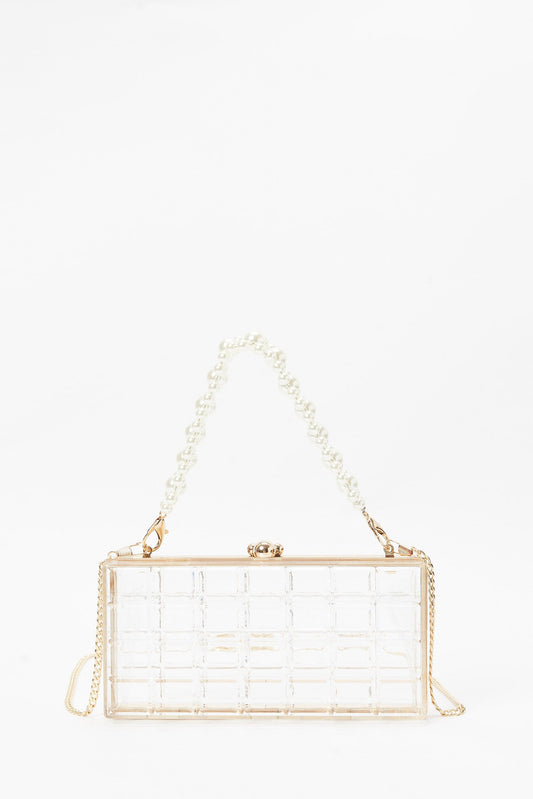 Redtag-Transparent-Embellshed-With-Pearl-String-Evening-Clutch-Category:Bags,-Colour:Assorted,-Filter:Women's-Accessories,-New-In,-New-In-Women-ACC,-Non-Sale,-S23B,-Section:Women,-Women-Bags-Women-