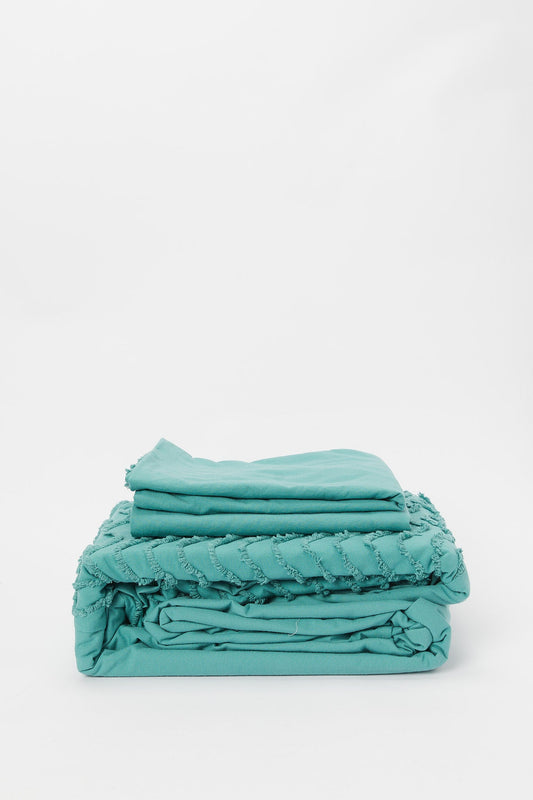 Redtag-Teal-3-Piece-Tufted-Embroidery-Duvet-Cover-Set-(King-Size)-Category:Duvet-Covers,-Colour:Teal,-Deals:New-In,-Filter:Home-Bedroom,-H1:HMW,-H2:BED,-H3:BLN,-H4:DVC,-HMW-BED-Duvet-Covers,-New-In-HMW-BED,-Non-Sale,-Packs,-Promo:RIVA,-S23B,-Season:S23B,-Section:Homewares,-Set:Set-of-3,-Style:EMBROIDERY-Home-Bedroom-