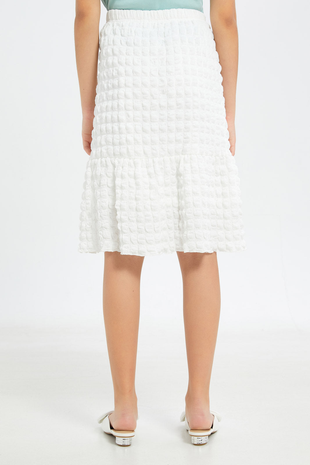 Redtag-Girls-White-Crinckle-Skirts-Category:Skirts,-Colour:White,-Deals:New-In,-Filter:Senior-Girls-(8-to-14-Yrs),-GSR-Skirts,-H1:KWR,-H2:GSR,-H3:SKT,-H4:CAK,-New-In-GSR-APL,-Non-Sale,-S23C,-Season:S23C,-Section:Girls-(0-to-14Yrs)-Senior-Girls-9 to 14 Years