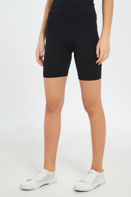 Redtag-Girls-Black/Grey-Melange-2Pcs-Pack-Cycling-Leggings-Category:Leggings,-Colour:Assorted,-Deals:New-In,-Filter:Senior-Girls-(8-to-14-Yrs),-GSR-Leggings,-H1:KWR,-H2:GSR,-H3:TRS,-H4:LEG,-New-In-GSR-APL,-Non-Sale,-Packs,-S23C,-Season:S23C,-Section:Girls-(0-to-14Yrs),-Set:Set-of-2-Senior-Girls-9 to 14 Years