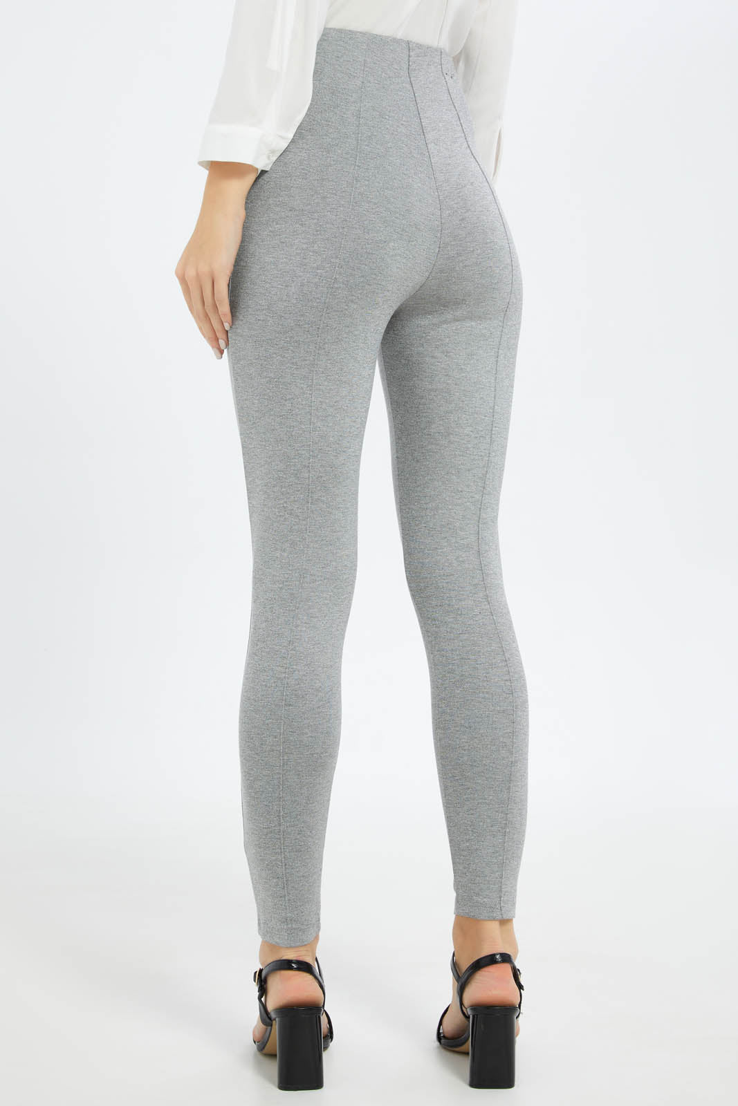 Redtag-Women-Grey-Pleated-Pontie-Legging-Category:Leggings,-Colour:Grey,-Deals:New-In,-Filter:Women's-Clothing,-New-In-Women-APL,-Non-Sale,-S23B,-Section:Women,-Women-Leggings-Women's-