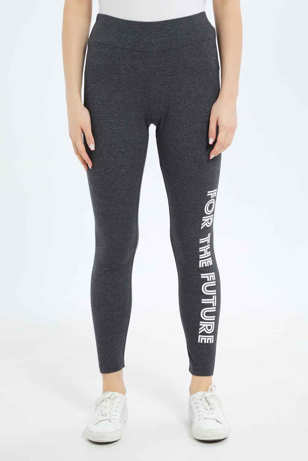 Redtag-Women-Charcoal-Printed-Capri-Category:Leggings,-Colour:Charcoal,-Deals:New-In,-Filter:Women's-Clothing,-New-In-Women-APL,-Non-Sale,-S23B,-Section:Women,-Women-Leggings-Women's-