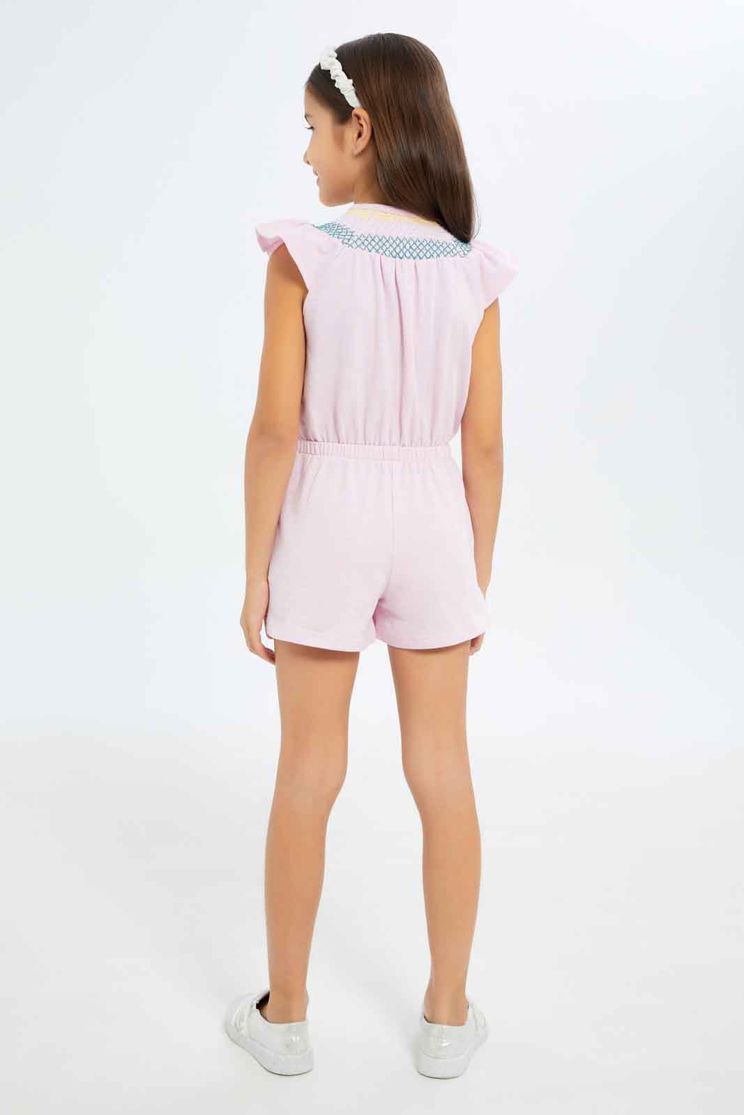 Redtag-Girls-Pink-Jumpsuit-Category:Jumpsuits,-Colour:Apricot,-Deals:New-In,-Filter:Girls-(2-to-8-Yrs),-GIR-Jumpsuits,-New-In-GIR-APL,-Non-Sale,-S23B,-Section:Girls-(0-to-14Yrs)-Girls-2 to 8 Years