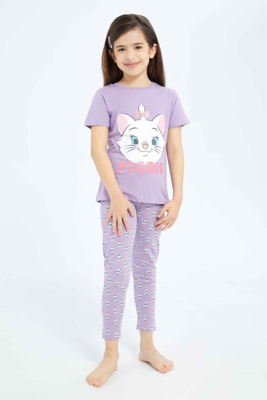 Redtag-Girls-Lilac-Marie-Pj-Set-Category:Pyjama-Sets,-Colour:Lilac,-Deals:New-In,-Filter:Girls-(2-to-8-Yrs),-GIR-Pyjama-Sets,-New-In-GIR-APL,-Non-Sale,-S23B,-Section:Girls-(0-to-14Yrs)-Girls-2 to 8 Years