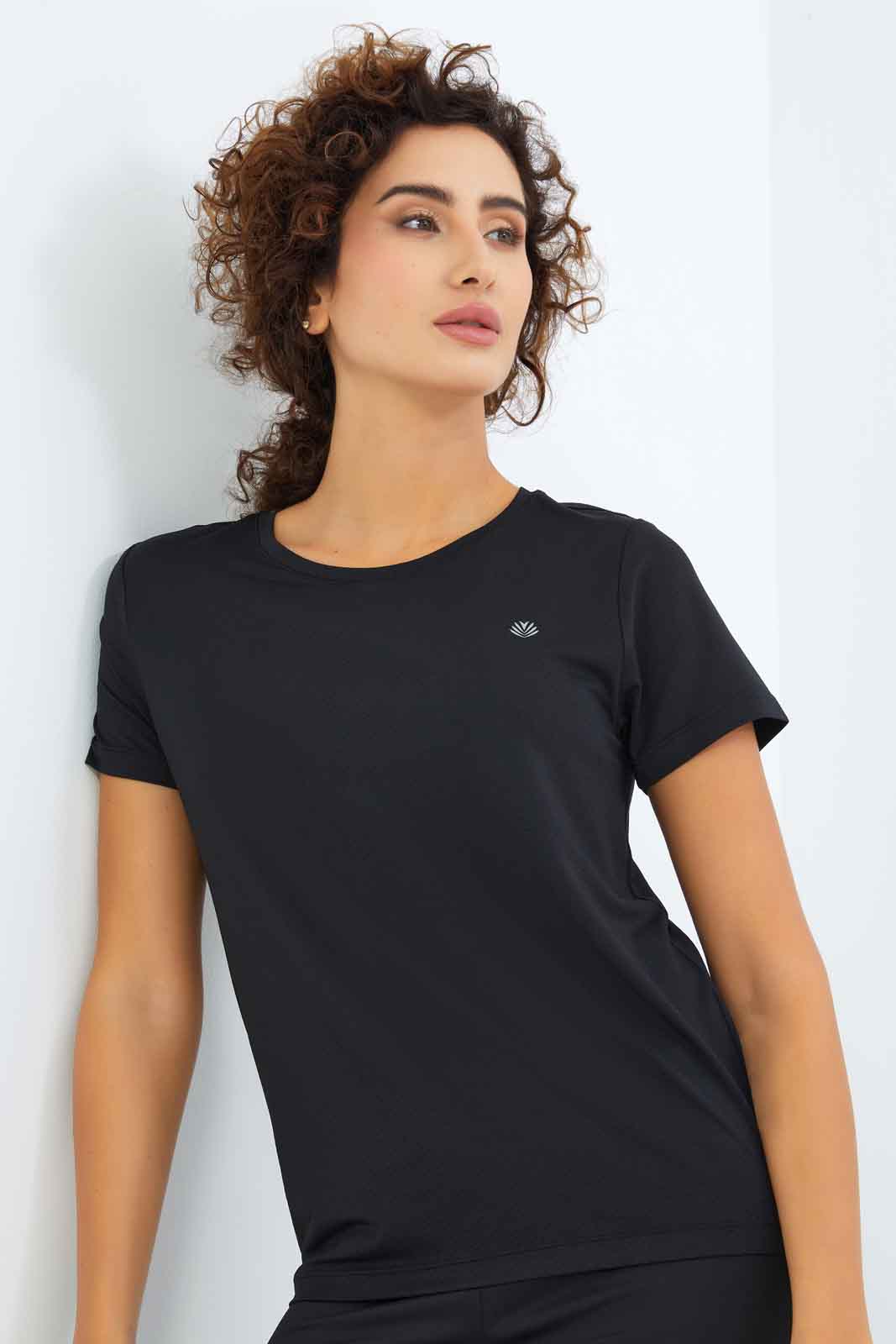 Redtag-Women-Black-Short-Sleeve-Placement-Print-Active-T-Shirt-Category:T-Shirts,-Colour:Black,-Deals:New-In,-Filter:Women's-Clothing,-New-In-Women-APL,-Non-Sale,-S23B,-Section:Women,-Women-T-Shirts-Women's-