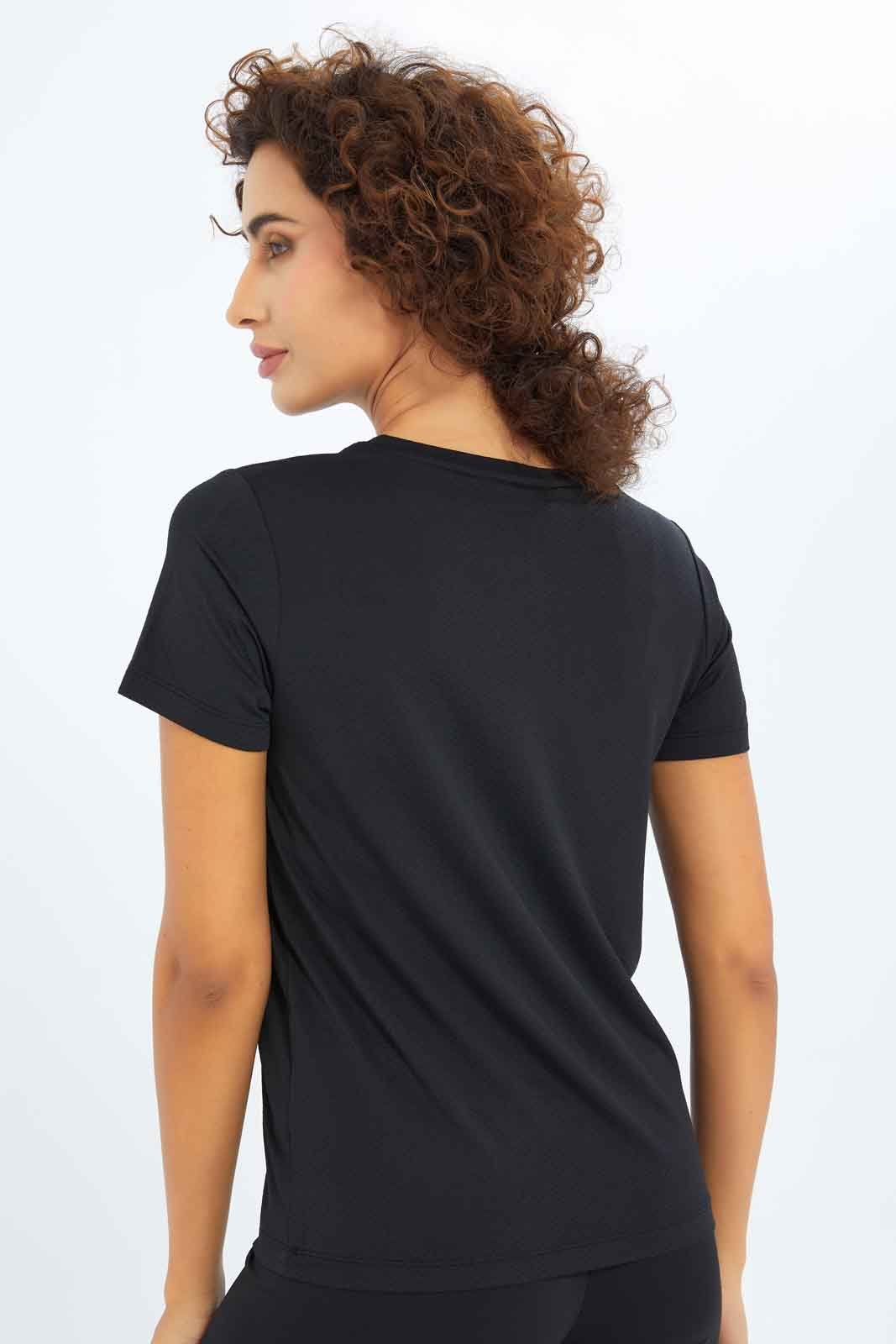 Redtag-Women-Black-Short-Sleeve-Placement-Print-Active-T-Shirt-Category:T-Shirts,-Colour:Black,-Deals:New-In,-Filter:Women's-Clothing,-New-In-Women-APL,-Non-Sale,-S23B,-Section:Women,-Women-T-Shirts-Women's-