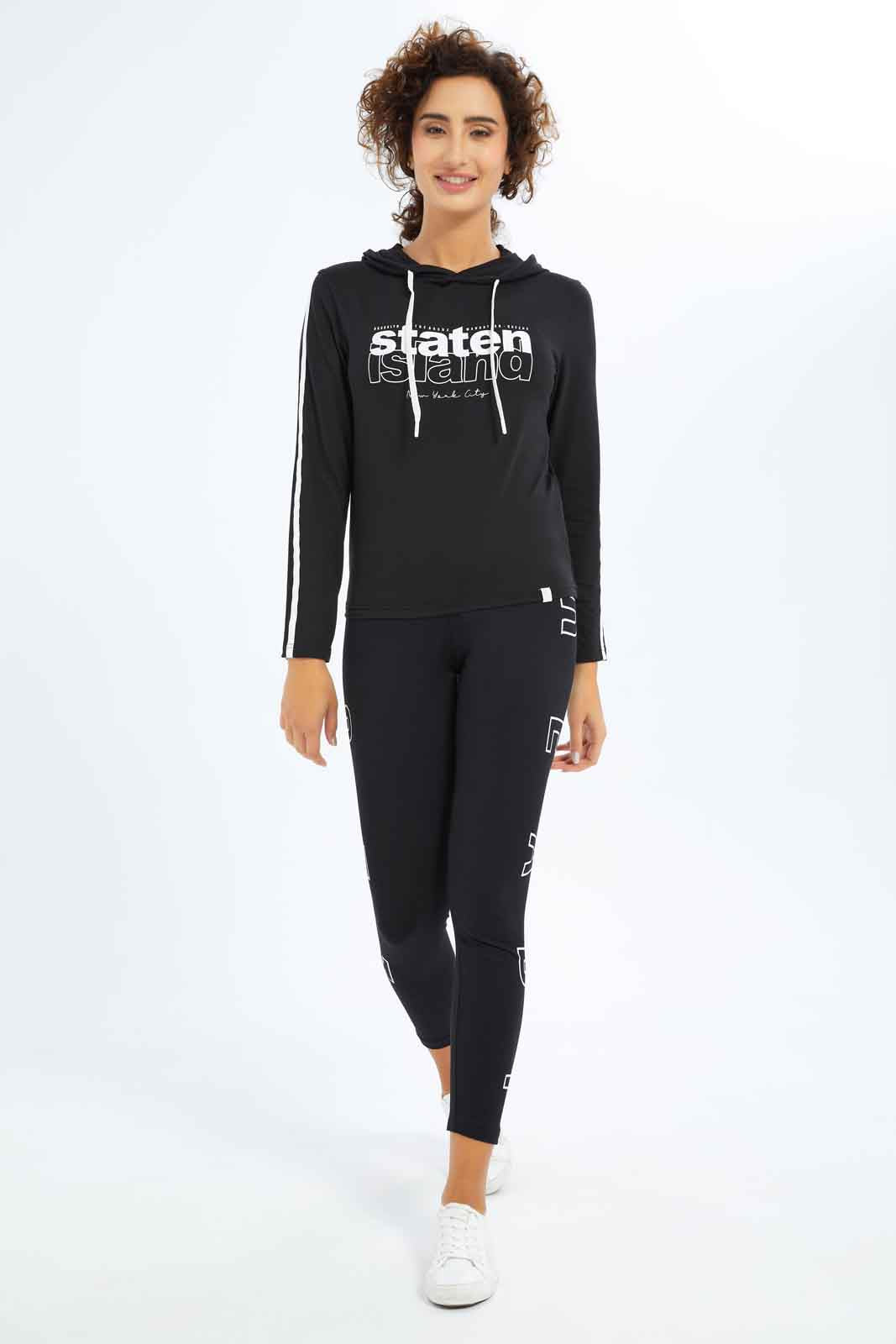 Redtag-Women-Black-Hoodie-Placement-Print-Sweatshirt-Category:Sweatshirts,-Colour:Black,-Deals:New-In,-Filter:Women's-Clothing,-New-In-Women-APL,-Non-Sale,-S23B,-Section:Women,-Women-Sweatshirts-Women's-
