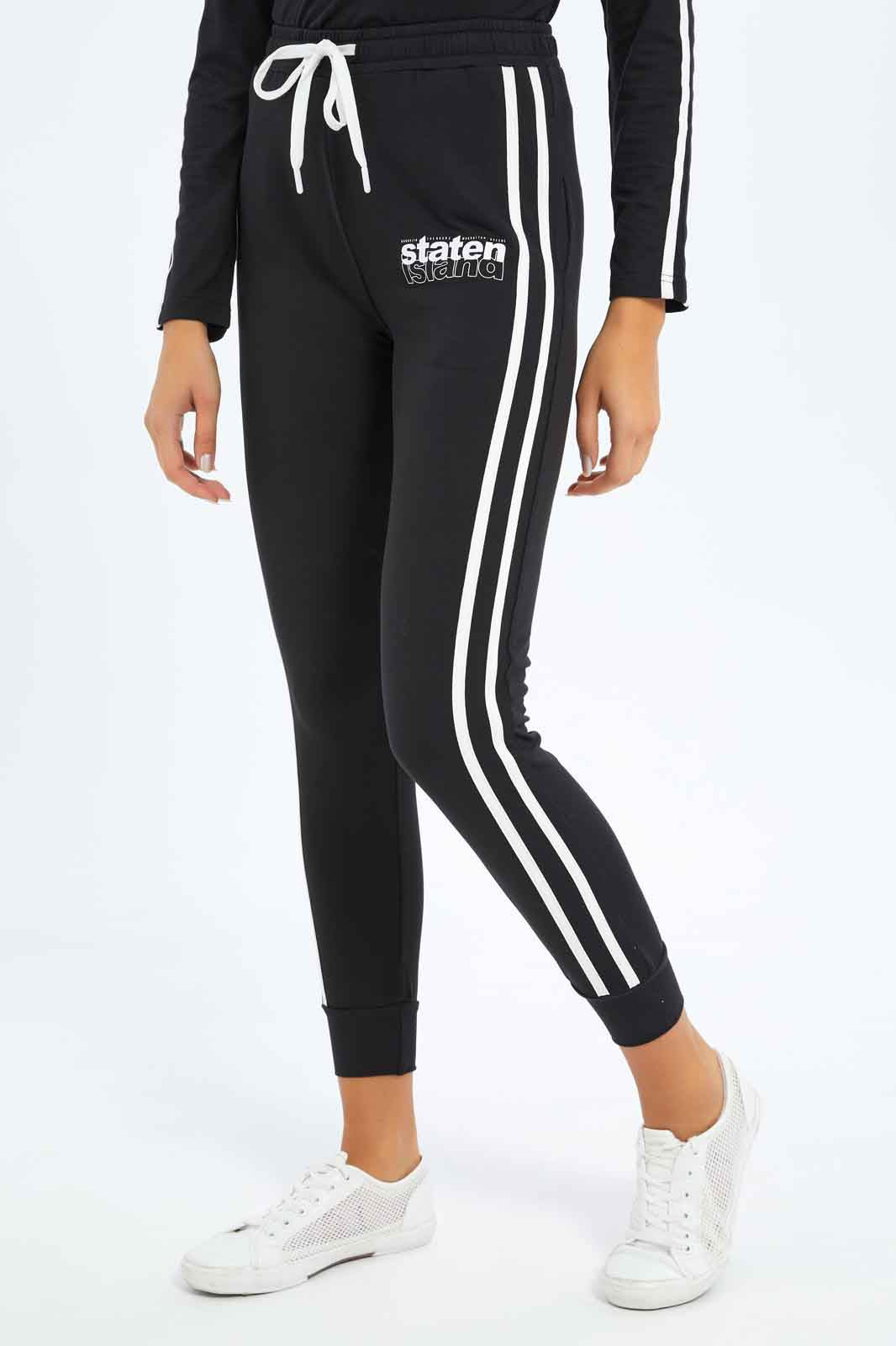 Redtag-Women-Black-Palcement-Print-Active-Pant-Category:Joggers,-Colour:Black,-Deals:New-In,-Filter:Women's-Clothing,-New-In-Women-APL,-Non-Sale,-S23B,-Section:Women,-Women-Joggers-Women's-