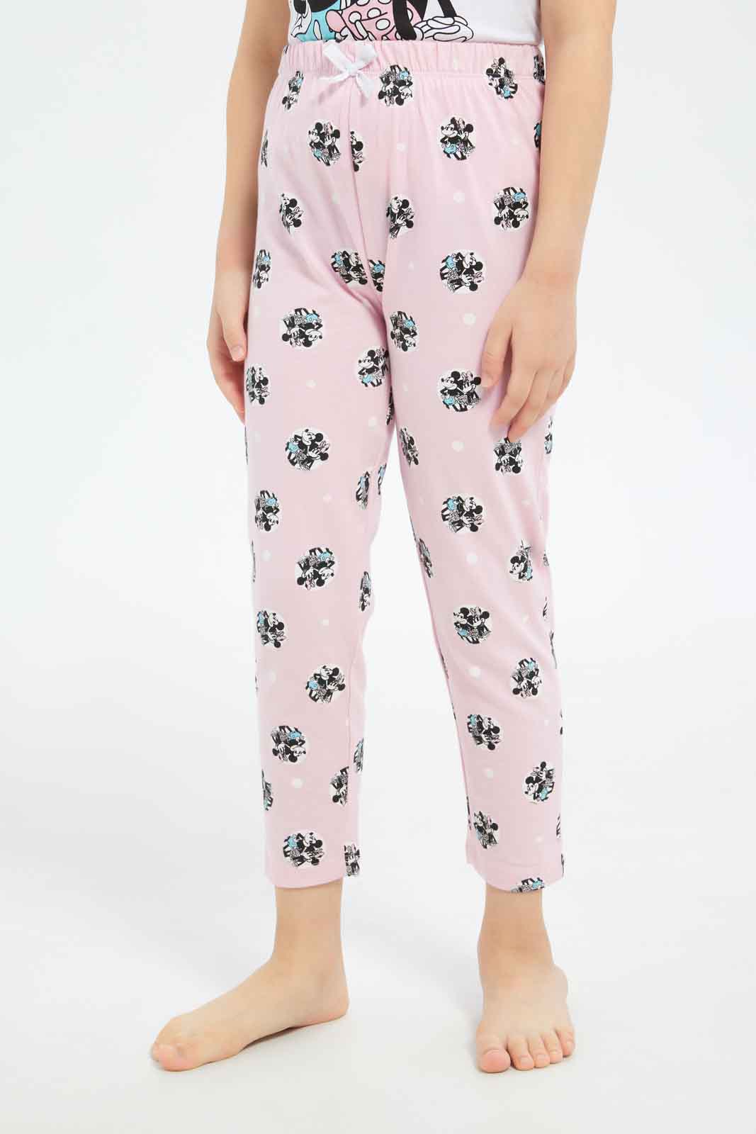Redtag-Girls-White/Pink-Minnie-Pj-Set-Category:Pyjama-Sets,-CHA,-Colour:Assorted,-Deals:New-In,-Filter:Girls-(2-to-8-Yrs),-GIR-Pyjama-Sets,-New-In-GIR-APL,-Non-Sale,-S23B,-Section:Girls-(0-to-14Yrs)-Girls-2 to 8 Years