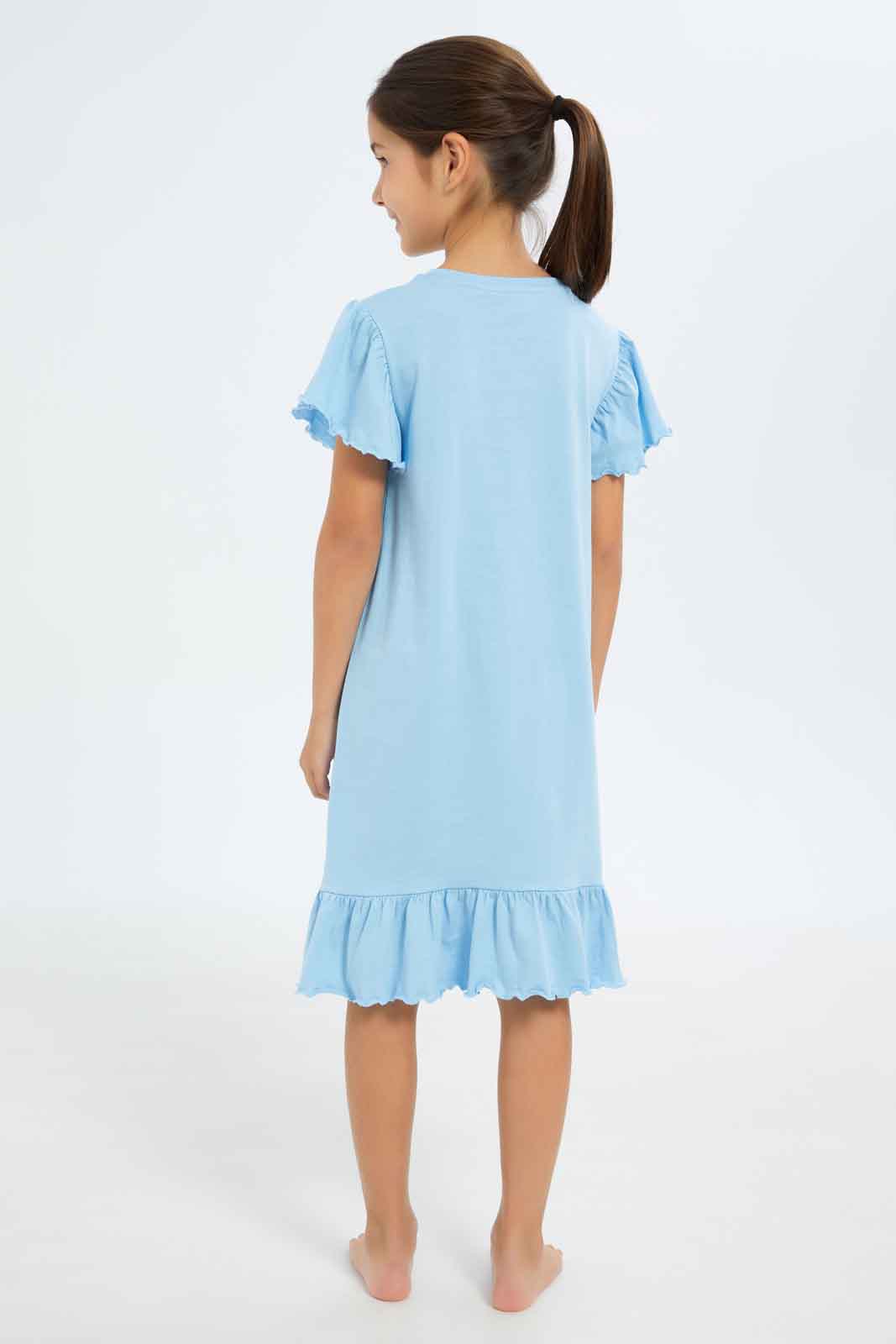 Redtag-Girls-Blue-Marie-D-Cat-Night-Shirt-Category:Nightshirts,-Colour:Blue,-Deals:New-In,-Filter:Girls-(2-to-8-Yrs),-GIR-Nightshirts,-New-In-GIR-APL,-Non-Sale,-S23B,-Section:Girls-(0-to-14Yrs)-Girls-2 to 8 Years