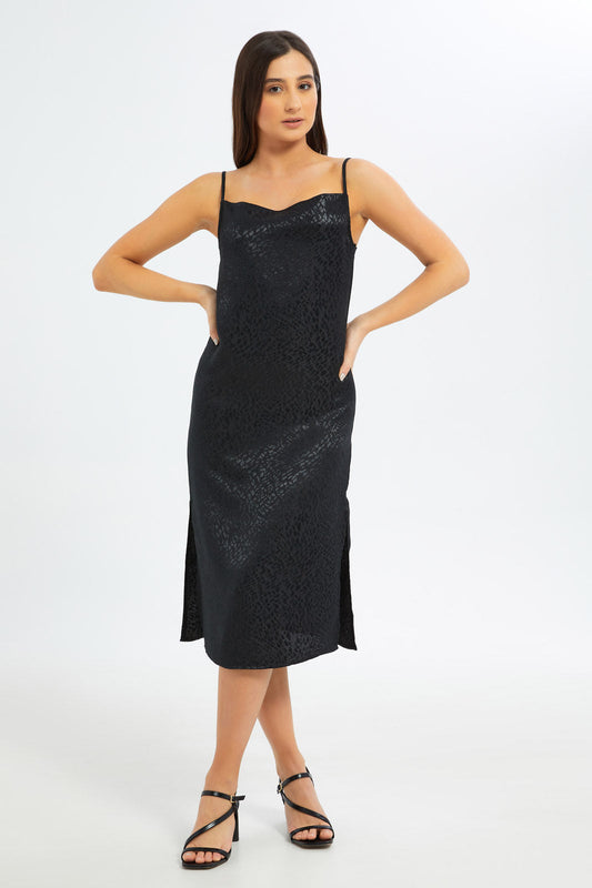 Redtag-Women-Jacquard-Satin-Slip-Dress-Category:Dresses,-Colour:Black,-Deals:New-In,-Filter:Women's-Clothing,-New-In-Women-APL,-Non-Sale,-S23B,-Section:Women,-Women-Dresses-Women's-