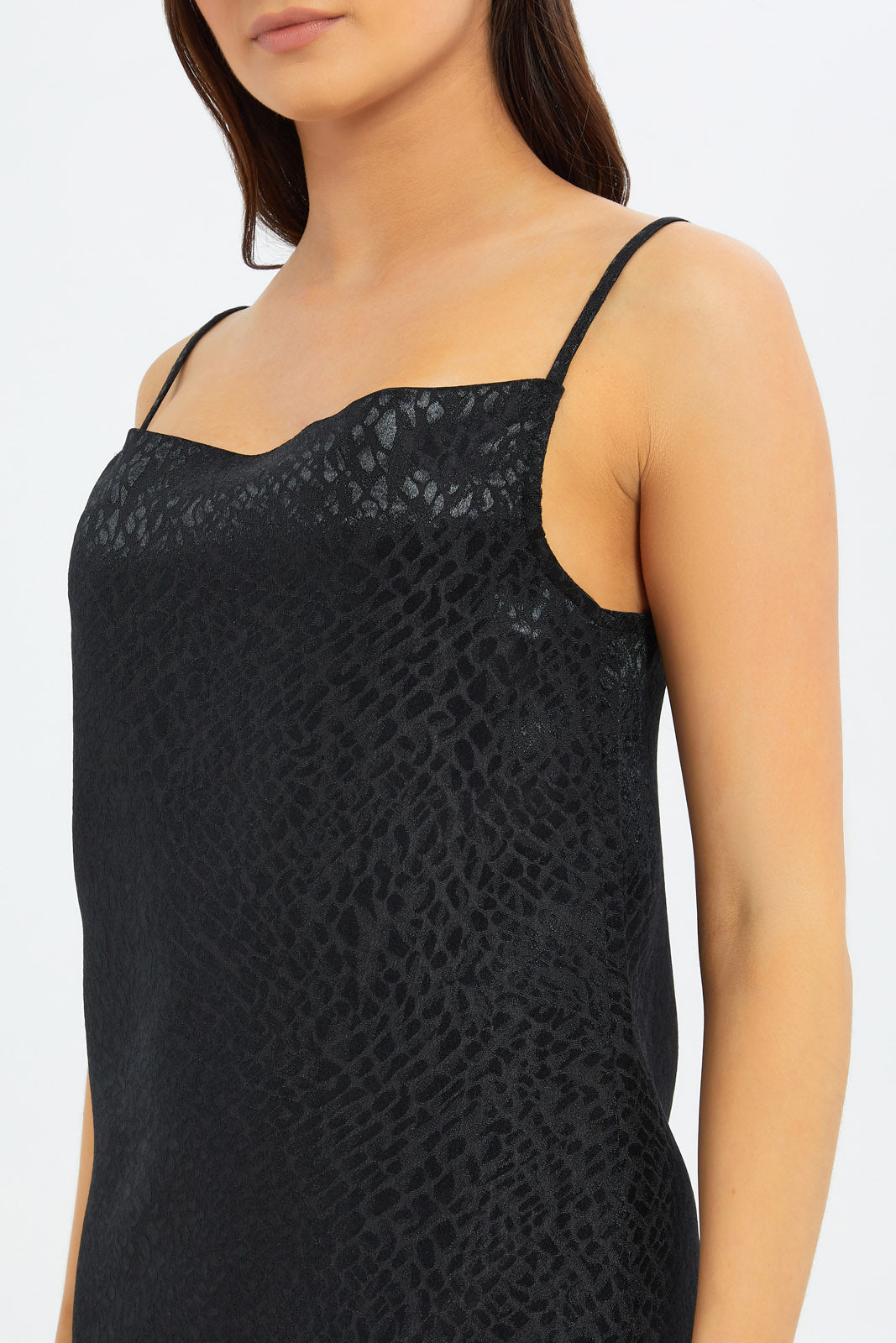 Redtag-Women-Jacquard-Satin-Slip-Dress-Category:Dresses,-Colour:Black,-Deals:New-In,-Filter:Women's-Clothing,-New-In-Women-APL,-Non-Sale,-S23B,-Section:Women,-Women-Dresses-Women's-
