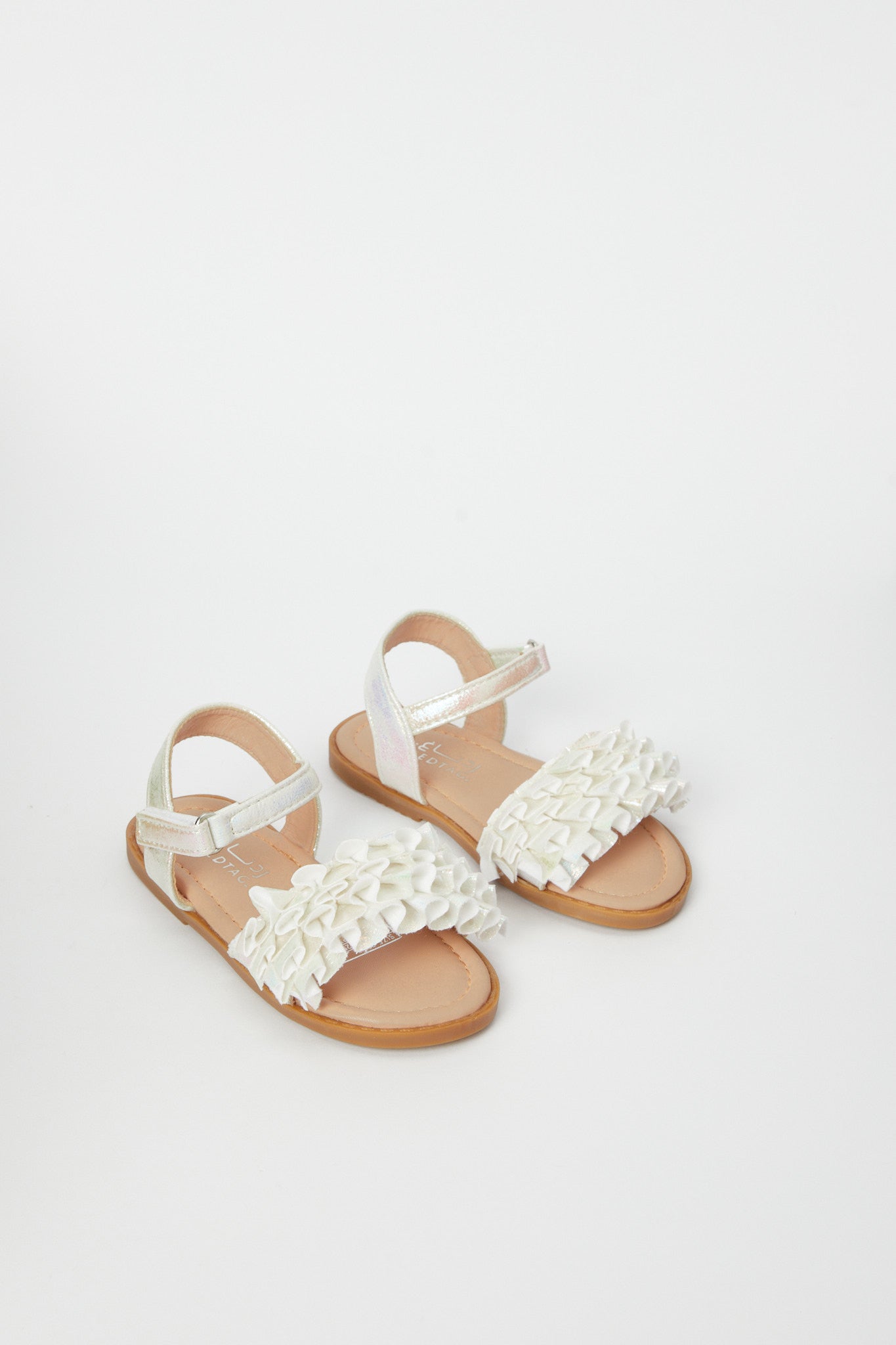 Redtag-White-Ruffled-Sandal-Category:Sandals,-Colour:White,-Deals:New-In,-Filter:Girls-Footwear-(3-to-5-Yrs),-GIR-Sandals,-H1:FOO,-H2:GIR,-H3:SAF,-H4:SAN,-N/A,-New-In-GIR-FOO,-Non-Sale,-RMD,-S23C,-Season:S23C,-Section:Girls-(0-to-14Yrs)-Girls-3 to 5 Years