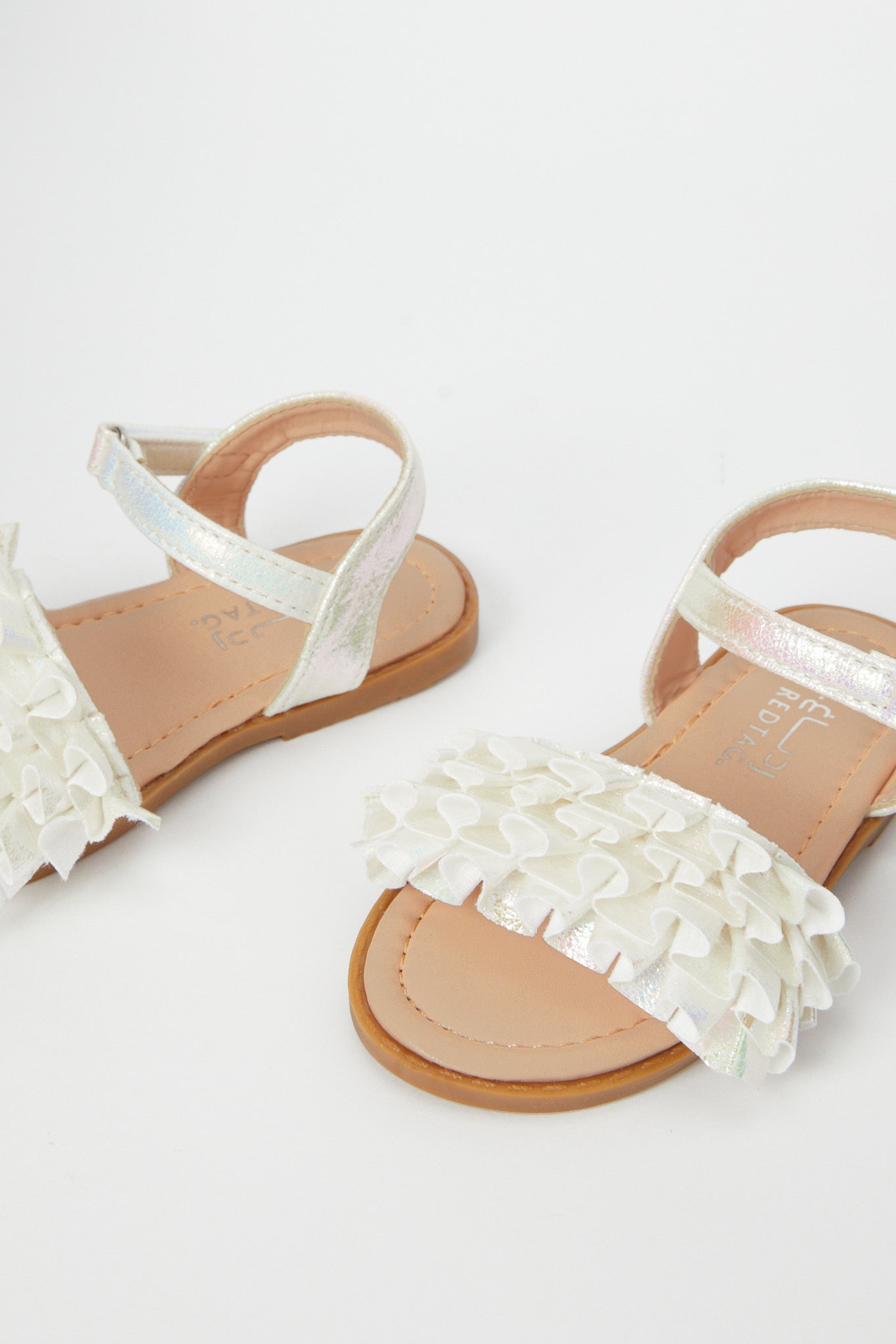 Redtag-White-Ruffled-Sandal-Category:Sandals,-Colour:White,-Deals:New-In,-Filter:Girls-Footwear-(3-to-5-Yrs),-GIR-Sandals,-H1:FOO,-H2:GIR,-H3:SAF,-H4:SAN,-N/A,-New-In-GIR-FOO,-Non-Sale,-RMD,-S23C,-Season:S23C,-Section:Girls-(0-to-14Yrs)-Girls-3 to 5 Years